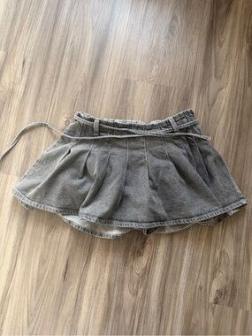 Target Wild Fable Gray Denim Pleated Skort